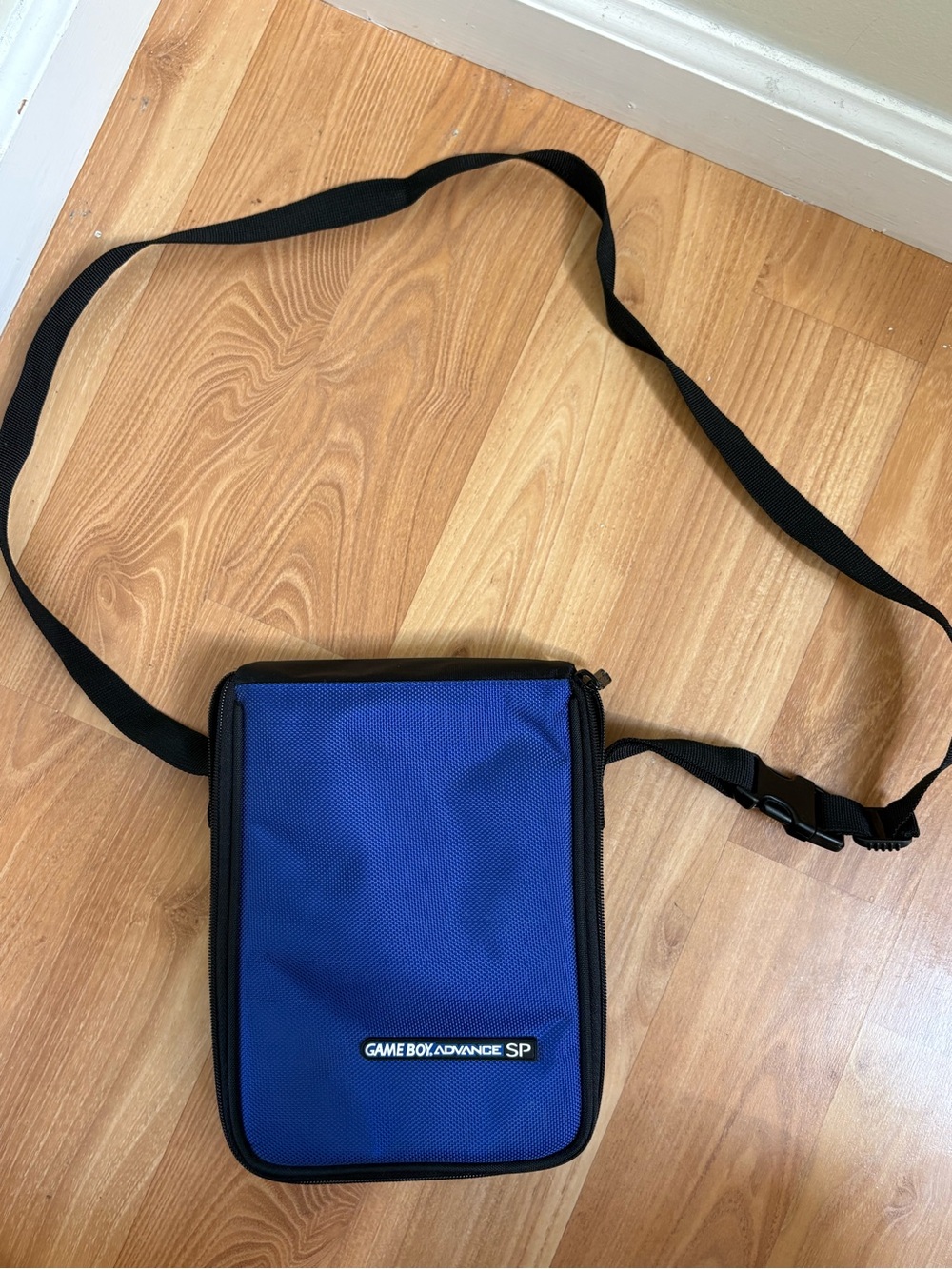Nintendo Gameboy Advance SP Blue Messenger Crossbody Case with Black Strap